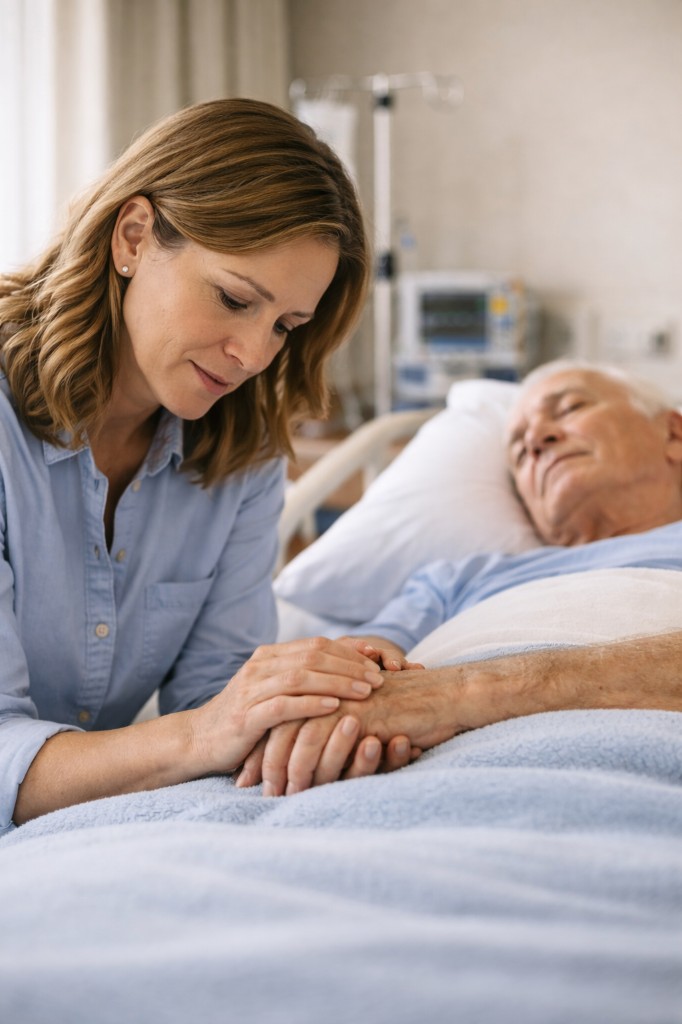 Family with loved one — pain and suffering