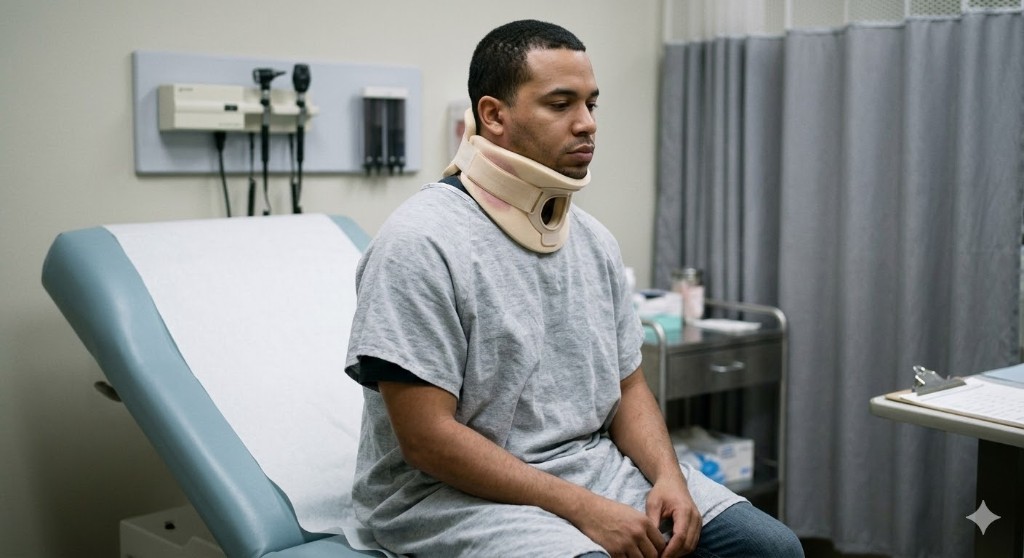 Neck injury requiring medical care