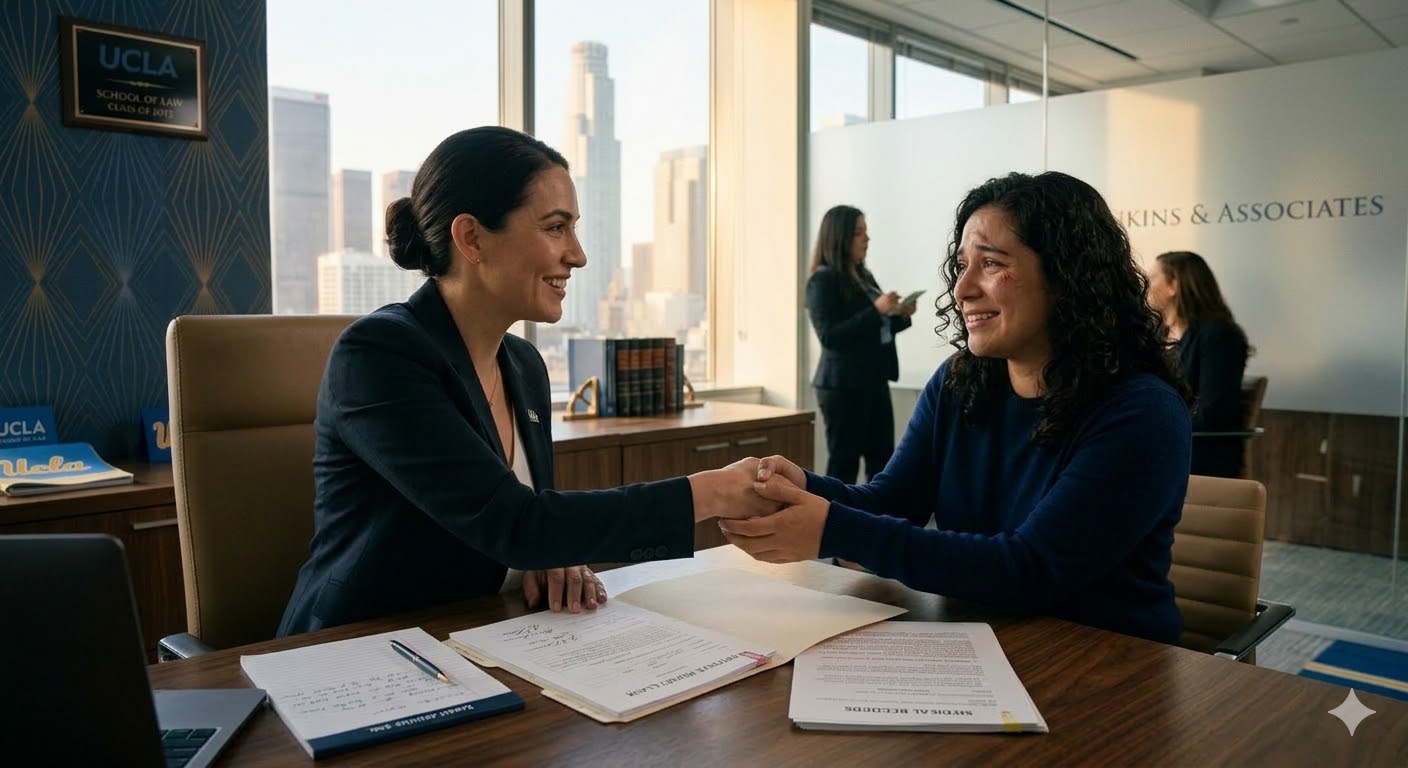 Attorney meeting emotional client