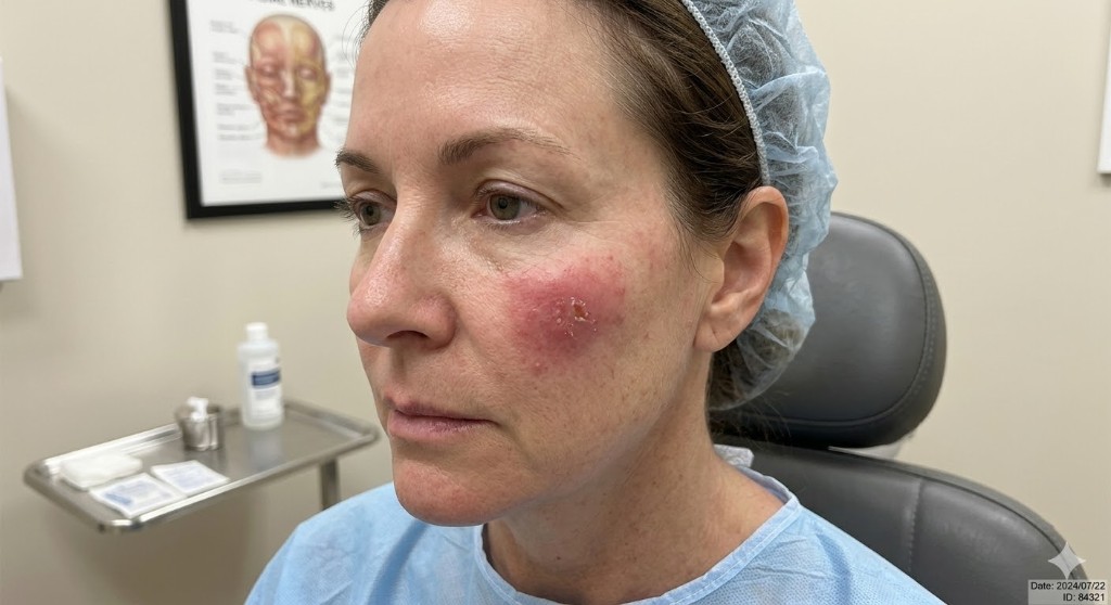 Facial infection or scarring from med spa procedure