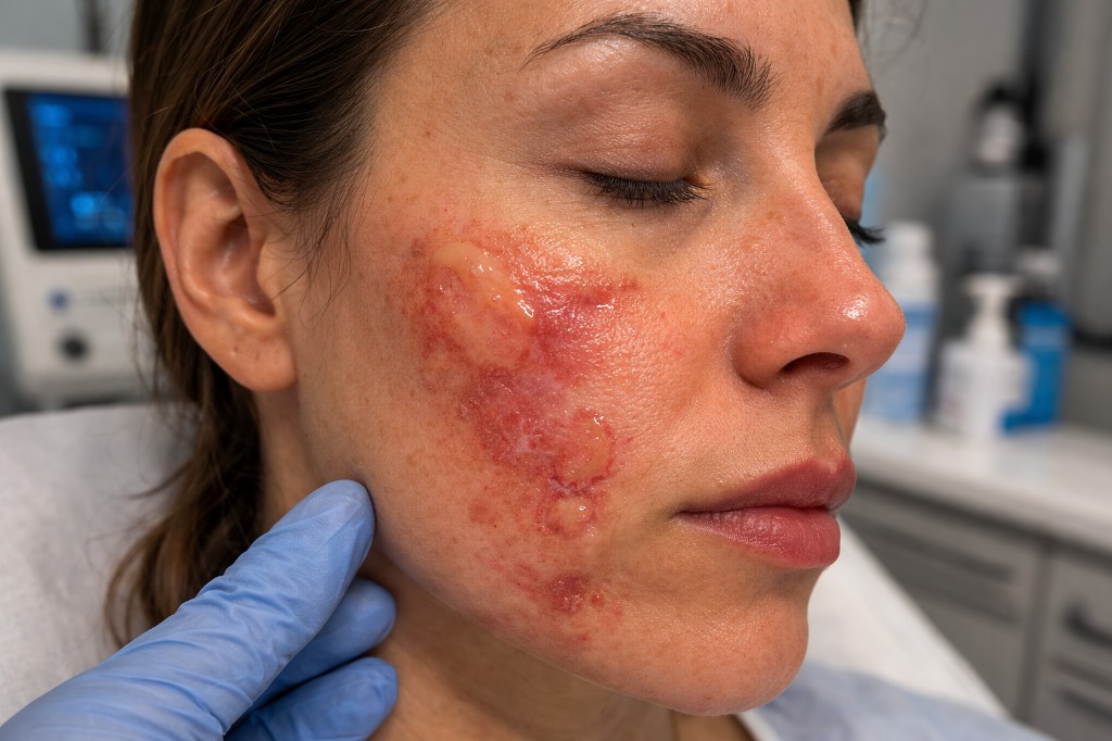 Laser burn injury from cosmetic procedure