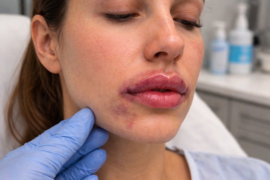 Lip filler or injection injury